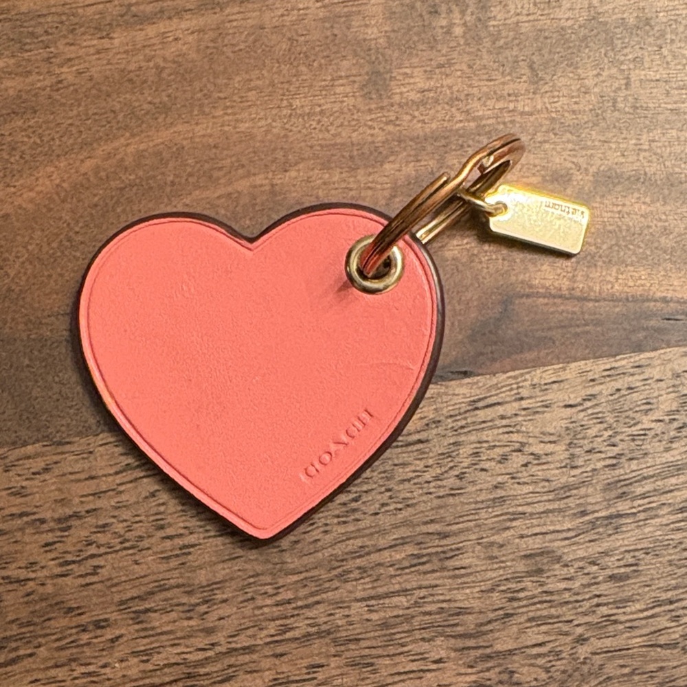 Coach Pink Heart Key Chain
